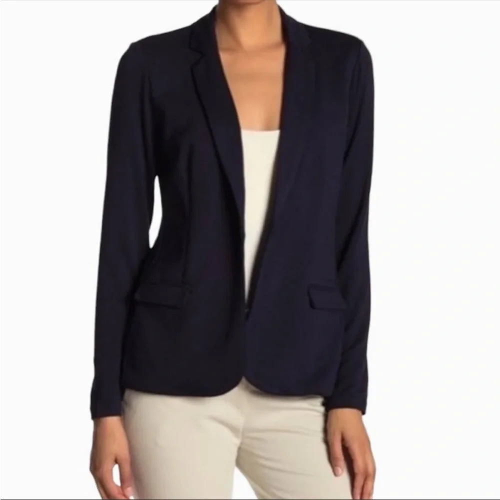 MAGASHONI navy blue jersey blazer